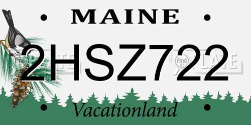 2HSZ722 Maine License Plate