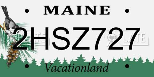 2HSZ727 Maine License Plate