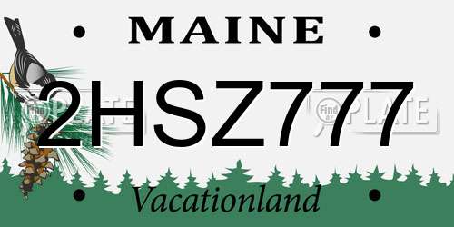 2HSZ777 Maine License Plate