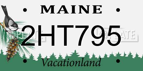 2HT795 Maine License Plate