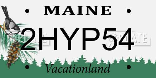2HYP54 Maine License Plate