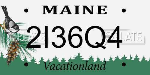 2I36Q4 Maine License Plate
