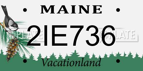 2IE736 Maine License Plate