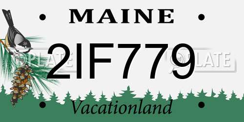 2IF779 Maine License Plate