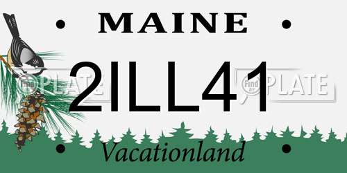 2ILL41 Maine License Plate