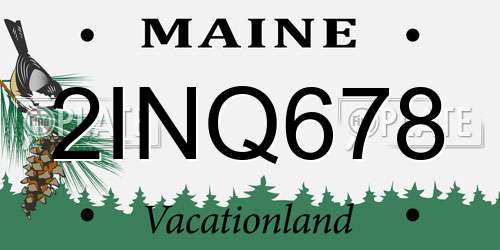 2INQ678 Maine License Plate