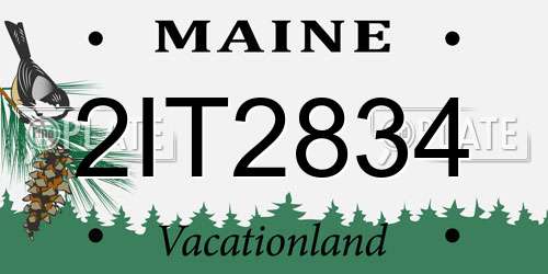 2IT2834 Maine License Plate