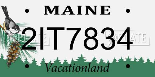 2IT7834 Maine License Plate
