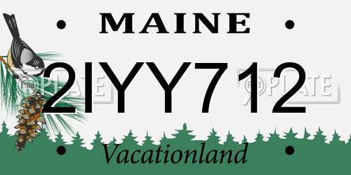 2IYY712 Maine License Plate