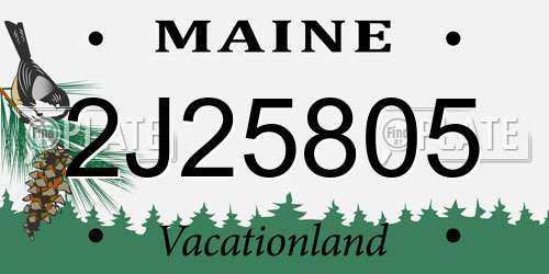 2J25805 Maine License Plate