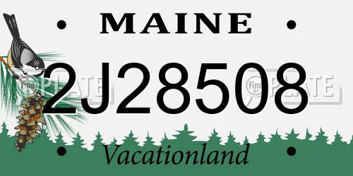 2J28508 Maine License Plate