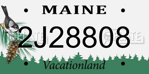 2J28808 Maine License Plate