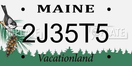 2J35T5 Maine License Plate