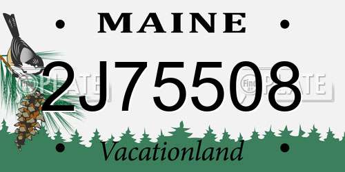 2J75508 Maine License Plate