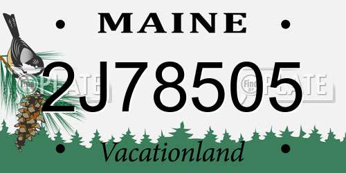 2J78505 Maine License Plate