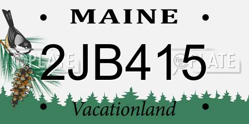 2JB415 Maine License Plate