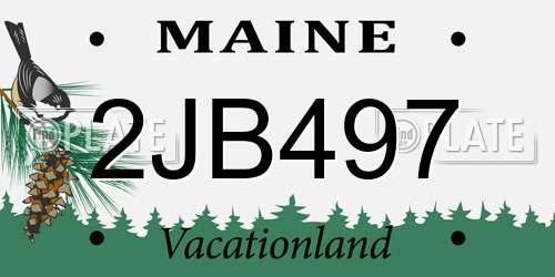 2JB497 Maine License Plate