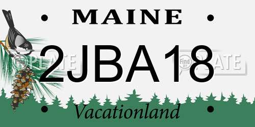 2JBA18 Maine License Plate