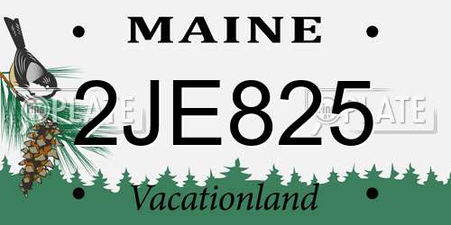 2JE825 Maine License Plate
