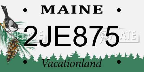 2JE875 Maine License Plate
