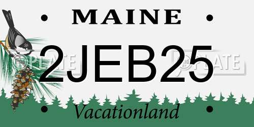 2JEB25 Maine License Plate