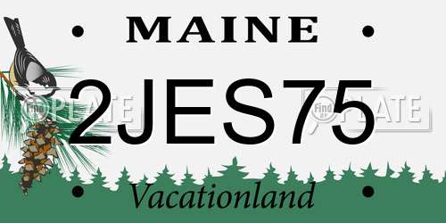2JES75 Maine License Plate