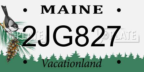 2JG827 Maine License Plate