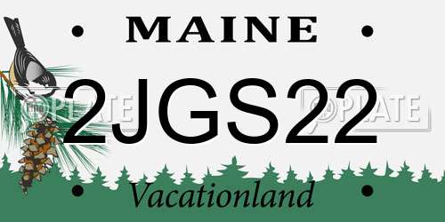 2JGS22 Maine License Plate