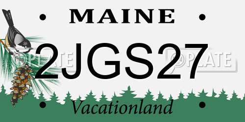 2JGS27 Maine License Plate