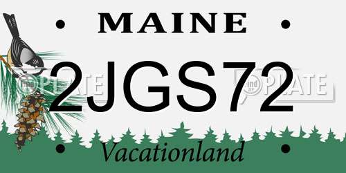 2JGS72 Maine License Plate