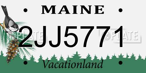 2JJ5771 Maine License Plate
