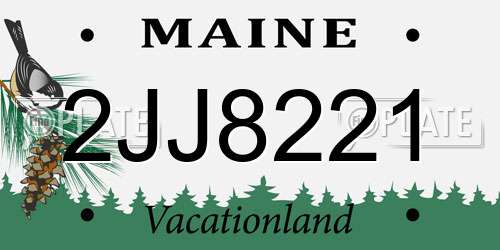 2JJ8221 Maine License Plate