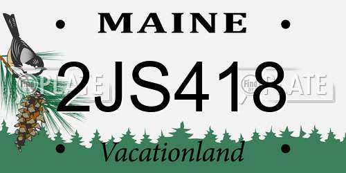 2JS418 Maine License Plate