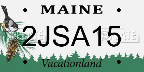 2JSA15 Maine License Plate
