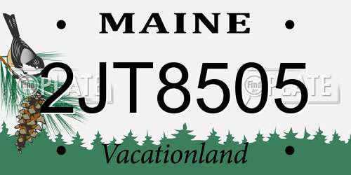 2JT8505 Maine License Plate