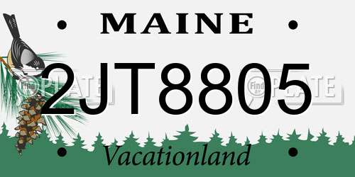 2JT8805 Maine License Plate
