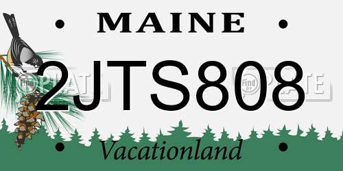 2JTS808 Maine License Plate