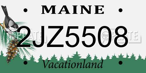 2JZ5508 Maine License Plate