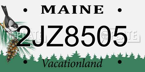 2JZ8505 Maine License Plate