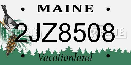 2JZ8508 Maine License Plate