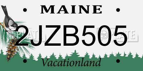 2JZB505 Maine License Plate