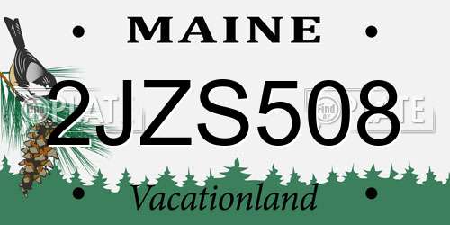 2JZS508 Maine License Plate