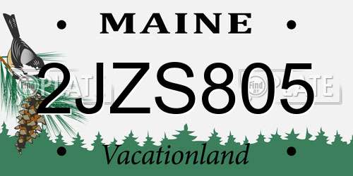 2JZS805 Maine License Plate