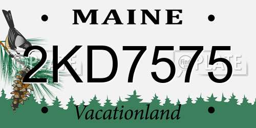 2KD7575 Maine License Plate