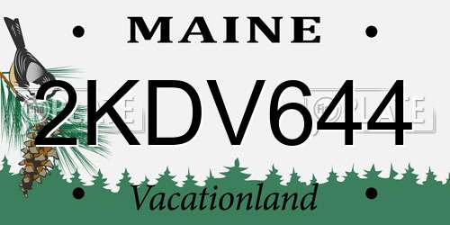 2KDV644 Maine License Plate