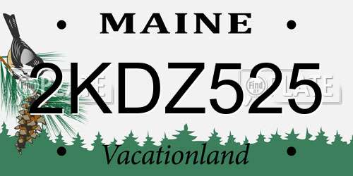 2KDZ525 Maine License Plate