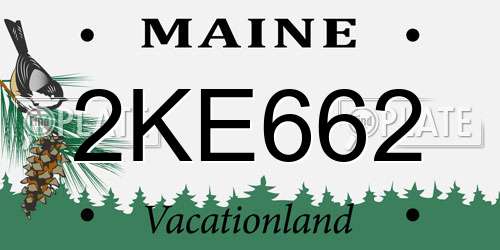 2KE662 Maine License Plate