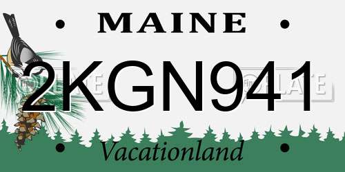 2KGN941 Maine License Plate