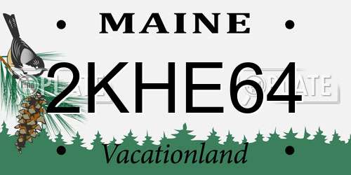 2KHE64 Maine License Plate