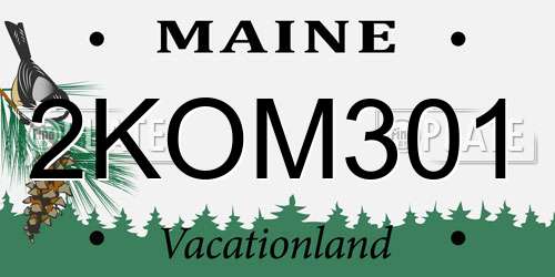 2KOM301 Maine License Plate